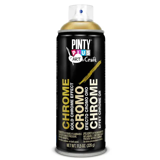 Фарба-аерозоль хром-ефект ART & CRAFT Золото 200 мл PINTYPLUS - фото 1