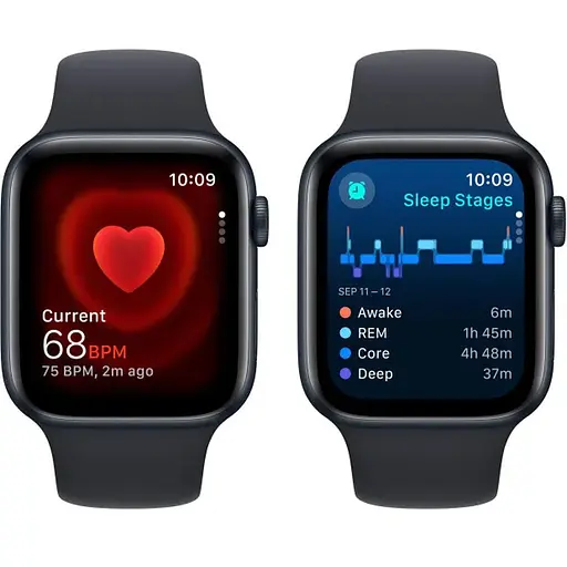 Apple Watch SE 2 GPS 44mm Midnight Aluminium with Midnight Sport Band M/L MRE93 UA - фото 4