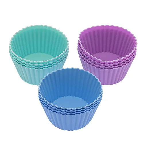 Набір силіконових форм для випічки кексів, мафінів, міні-тортиків 12 шт., A-plus 85544 - фото 10