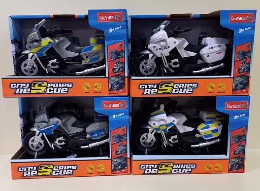 Мотоцикл 2020-3-3ABC 18см, звук, свет, 4 вида, бат(табл), в кор-ке, 21-14,5-11см (6903317383580) Микс - фото 3