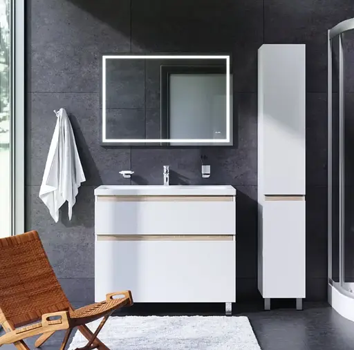 Дзеркало AM.PM Gem 100 см, з контурним LED-підсвічуванням M91AMOX1001WG38, Білий - фото 2