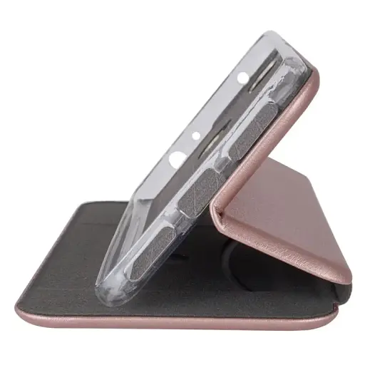 Чехол книжка Xiaomi Redmi Note 10 Pro эко-кожа Premium Case для смартфона Розовое золото - фото 4