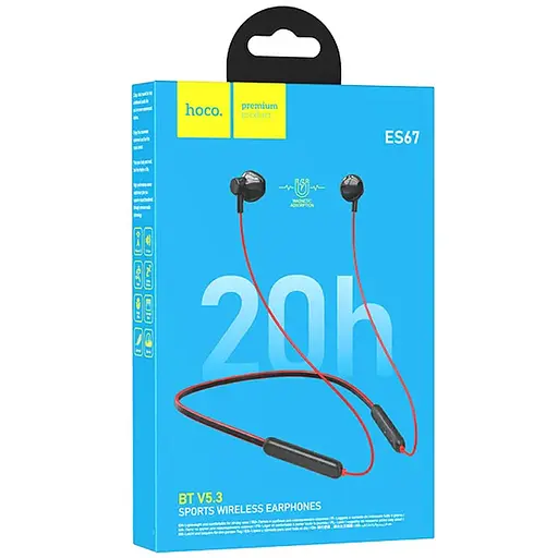 Bluetooth Навушники Hoco ES67 Perception neckband Red - фото 4