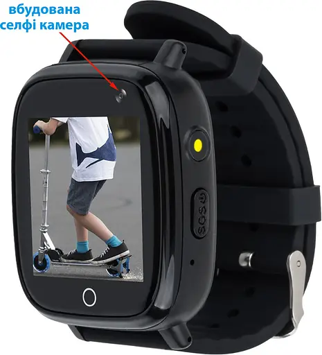 Годинник телефон для дітей AmiGo GO001 чорний - фото 2
