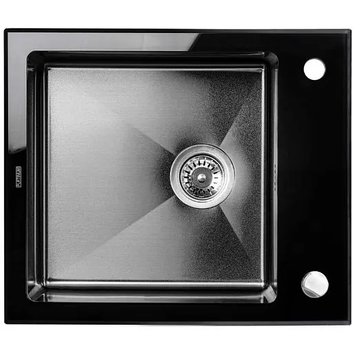 Кухонная мойка Platinum HANDMADE BLACK GLASS (SP000034805) - фото 1