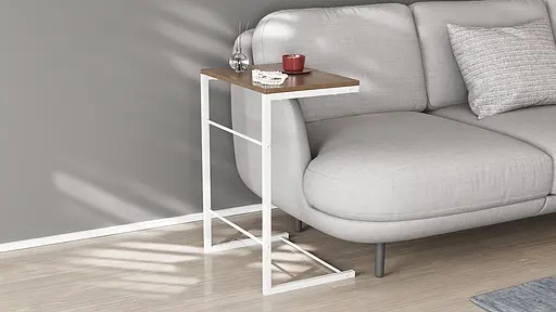 Столик Террі Ferrum-decor 650x440x330 Білий метал ДСП Дуб Сонома Трюфель 16 мм (FRD-104659)