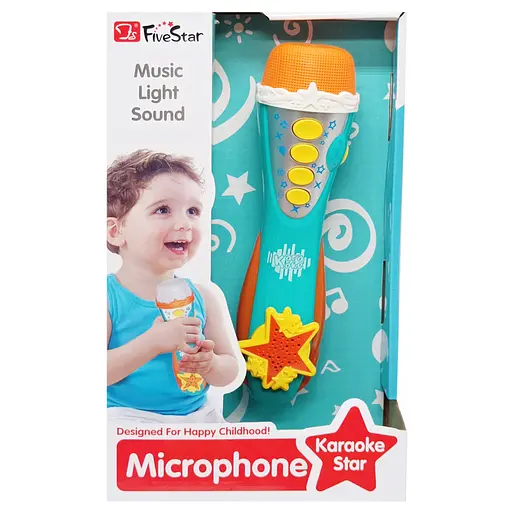 Дитячий іграшковий мікрофон Bambi 34564AB(Turquoise) звук, музика, регулятор гучності - фото 1