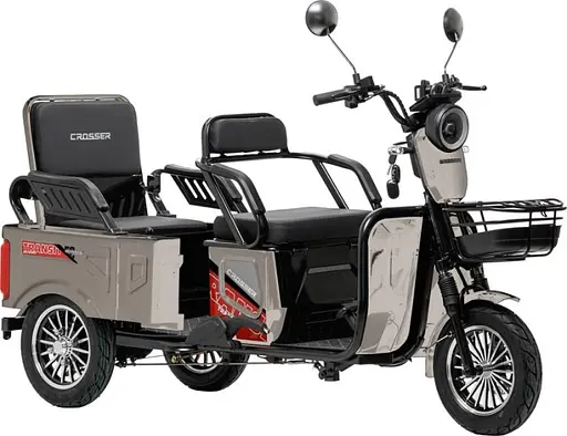 Електроскутер Триколісний Crosser TR-5 Tranzit (800W, 72V,24Ah) Сірий