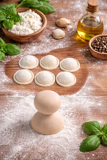 Вирубка форма для пельменів пельменеліпка дерев'яна пельменниця 88353 - фото 5