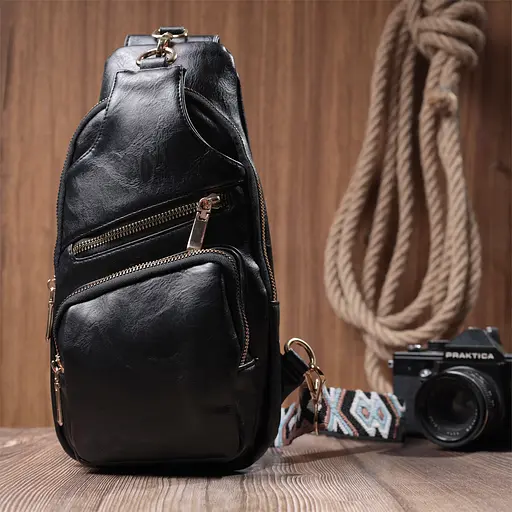 Женская слинг сумка Vintage через плечо из экокожи 16х30х8 см sum0026955 - фото 9