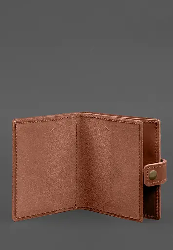 Кожаная обложка-портмоне для удостоверения офицера ГНСУ 11.2 светло-коричневая Crazy Horse - фото 3