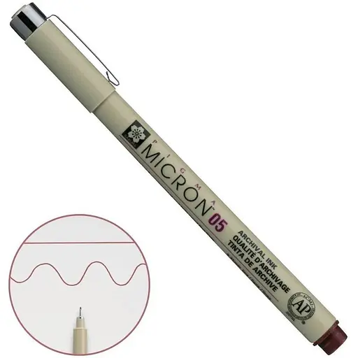 Линер Pigma Micron (0.5) 0.45 мм Бордовый Sakura - фото 1