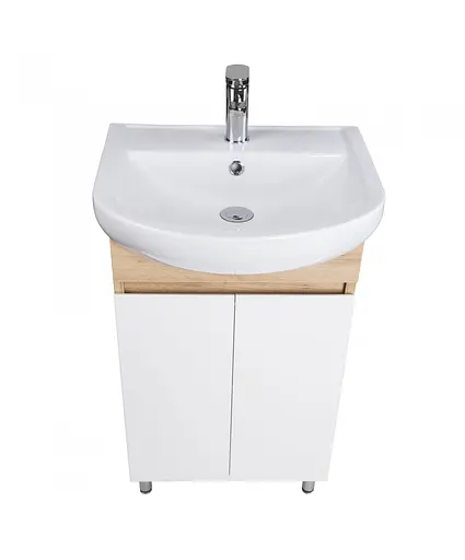 Тумба Мойдодир Oslo 50 Wood з умивальником Arteco 50 дуб крафт/Білий - фото 2