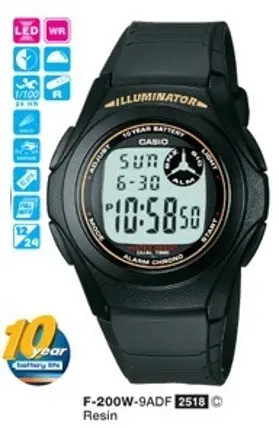 Часы наручные Casio Collection F-200W-9AEF - фото 4