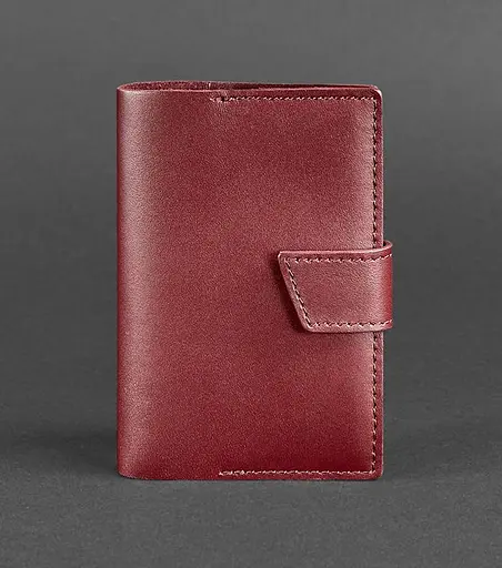 Шкіряна обкладинка для паспорта 4.0 бордова - фото 1
