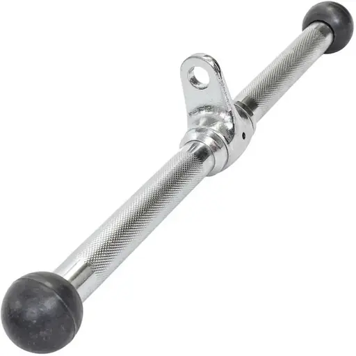 Ручка для верхньої тяги York Fitness 45см пряма на трицепс з обертовим підвісом, хром