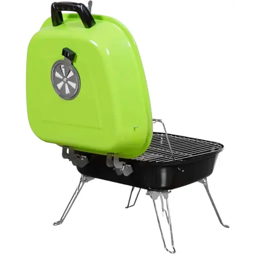 Гриль вугільний Time Eco ТЕ-22024 портативний чорно-зелений - фото 3