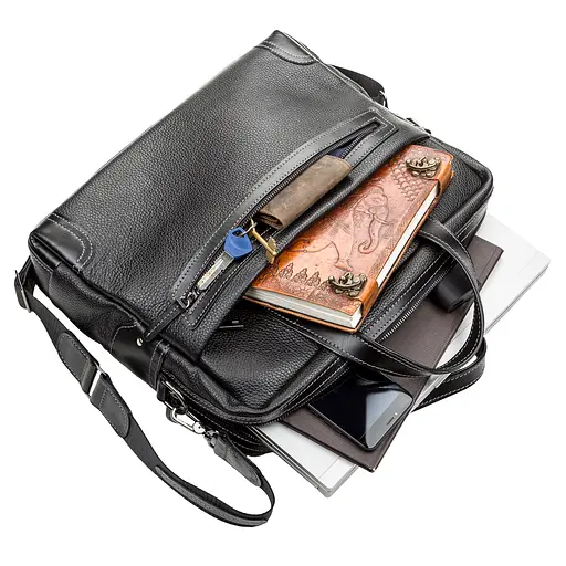 Чоловіча шкіряна сумка для ноутбука SHVIGEL 37х31х8 см sum0012569 - фото 3