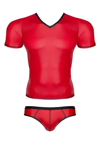 Чоловічий комплект Regnes Fetish Planet Wetlook S (червоний) - фото 5