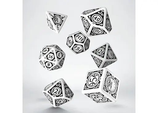 Набір кубиків Steampunk Clockwork White & black Dice Set , 7 шт. (SSTC02) - фото 2