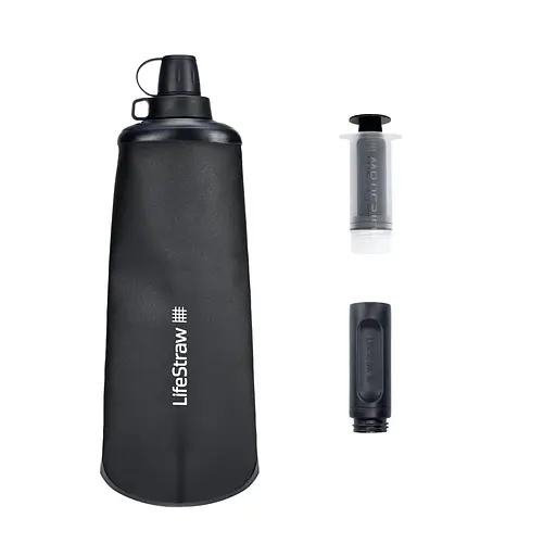 Пляшка-фільтр для води LifeStraw Peak Squeeze 650 ml Dark Grey (1033-LSW LSPSFMLGRWW) - фото 4