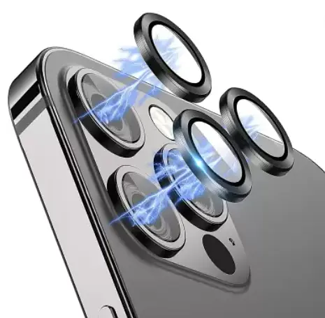 Защитное стекло на камеру DK для Apple iPhone 15 Pro Max Lens Metal Ring Eagle Eye 017190 black - фото 2