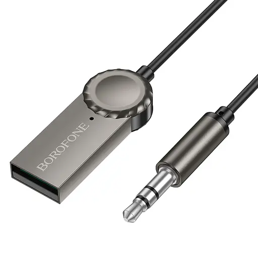 Bluetooth-ресивер BOROFONE BC56 Peaceful car AUX BT receiver with cable Metal Gray - фото 3