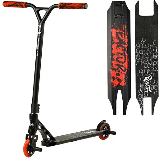 Самокат трюковий Best Scooter Чорно-жовтогарячий 000254806