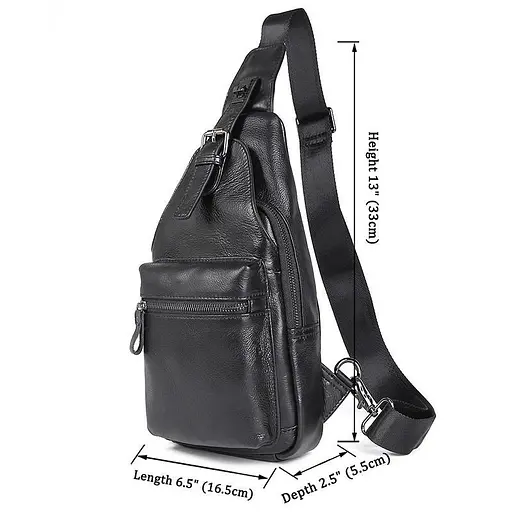 Рюкзак кожаный на одно плечо John McDee 33х16,5х5,5 см sum0026674 - фото 8