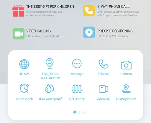Смарт-часы детские Wonlex KT19 RPO 4G с камерой WI-FI GPS SIM-карта Blue (16994) - фото 6