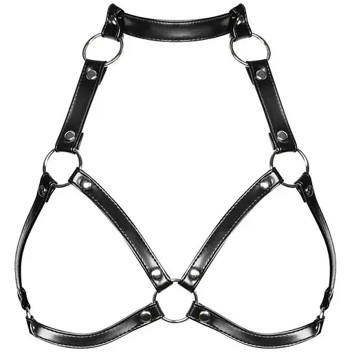 Портупея на грудь Obsessive A740 harness black, искусственная кожа