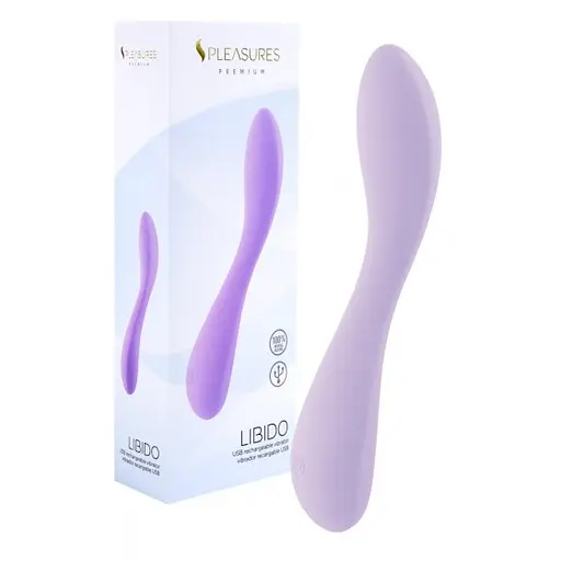 Вібратор Pleasures Premium Libido 19.5 см бузковий - фото 3