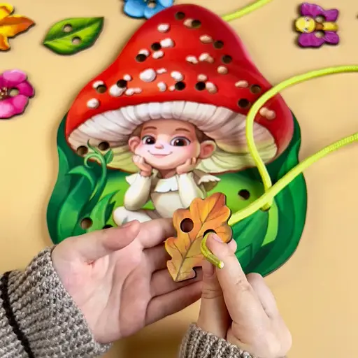 Деревянная шнуровка "Мухоморчик" Ubumblebees (ПСД132) PSD132 - фото 2