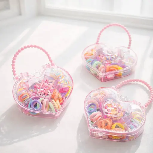 Набір аксесуарів для волосся в боксі серце 3 в 1 - фото 1