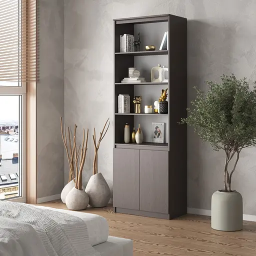 Шкаф для книг Vays пенал с полками R-29 Венге Темный