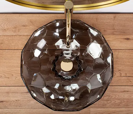 Умивальник Rea Arctic Black накладний REA-U5068, Прозорий - фото 4