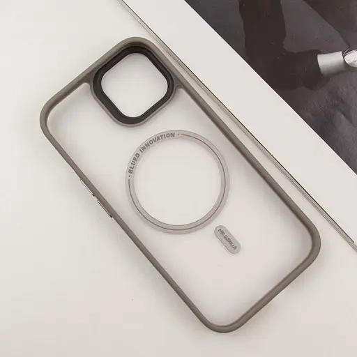 Чохол TPU+PC Blueo Skin Friendly Frosted with MagSafe для Apple iPhone 15, 6.1 Сірий - фото 3