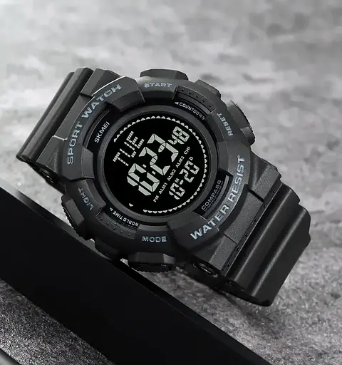 Часы мужские спортивные Skmei 2077 с компасом (Черные) - фото 5