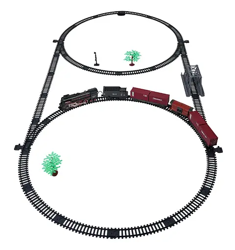 Большая железная дорога Ретро-поезд с дымом, светом и звуком — Трасса 207 см Ramiz (на аккумуляторе) - фото 4