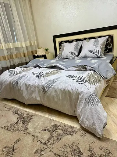 Постільна білизна бавовняна Пелея Півтораспальна 150 x 220 Бязь Сіра 50 х 70