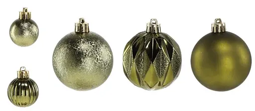 Ялинкові кульки Chomik пластикові зелені 3/6 см 44 шт. (GIF7726) - фото 2