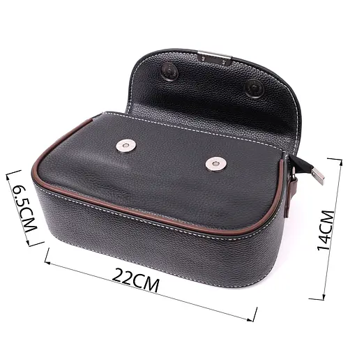 Сумка для женщин Vintage с фактурным клапаном из натуральной кожи 22х14х6.5 см sum0029059 - фото 3