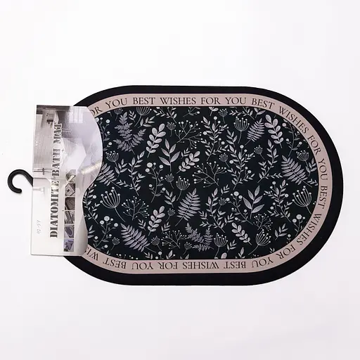 Діатомітовий овальний килимок для дому 38×58 (см) вологопоглинальнючий килимок для кухні ванни та туалету Yiwu HP-42-54 - фото 5