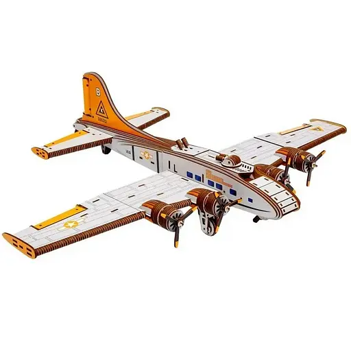 Деревянный 3D-конструктор Бомбардировщик Летающая крепость PuzzleOk Puz-00949 - фото 3