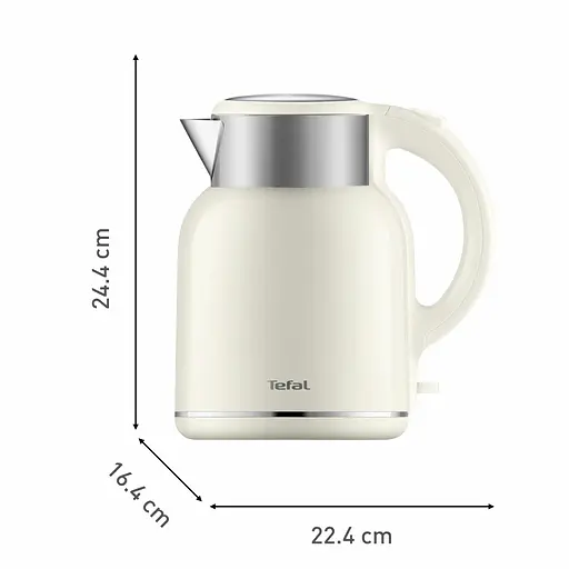 Tefal Электрочайник Thermo Protect XL, 1.9л, пластик, нержавеющая сталь, бежевый - фото 4