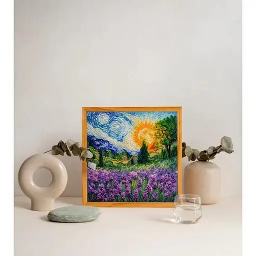 Набор-меди для вышивки бисером "Летние воспоминания" AMB-115 на натуральном полотне - фото 5