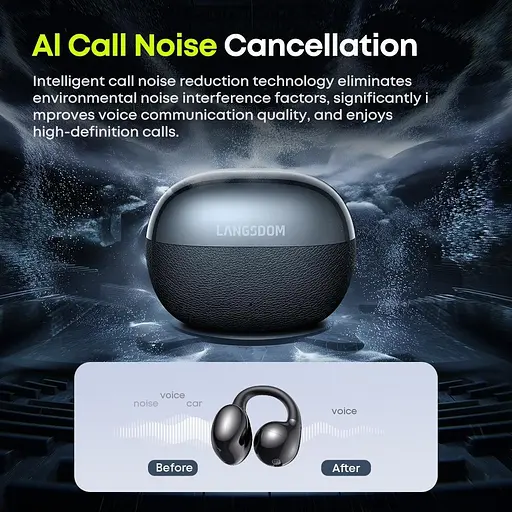Кісткові бездротові навушники Langsdom TS30 з шумоподавленням та вологозахистом чорний - фото 9