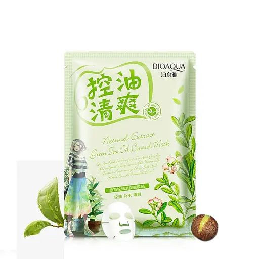 Тканевая маска Bioaqua с экстрактом зеленого чая Natural Green Tea Extract Oil Control Mask - фото 3