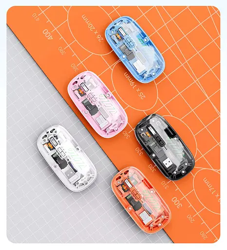 Компьютерная мышь T-WOLF X11 бездротова, безшумна з акумулятором 2,4G+Bluetooth Orange - фото 6