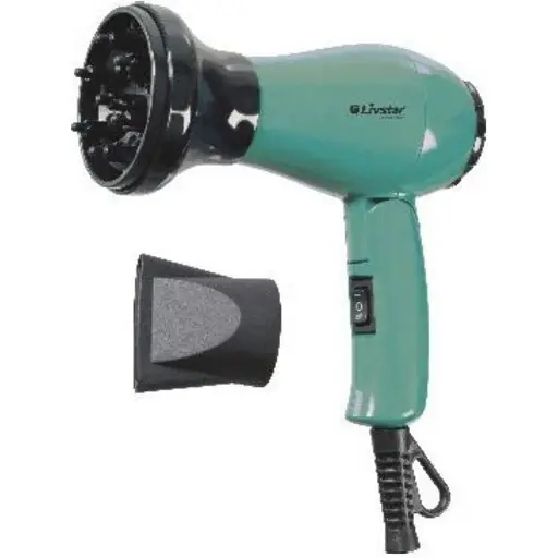 Потужний компактний дорожній фен для сушіння волосся Livstar LSU-1510 маленький фен складаний зелений - фото 1